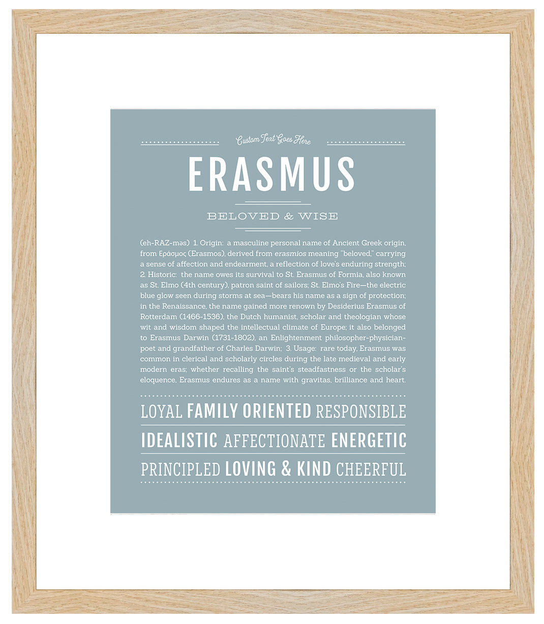 Frame Options | Powder Blue | Maple Frame, Matted