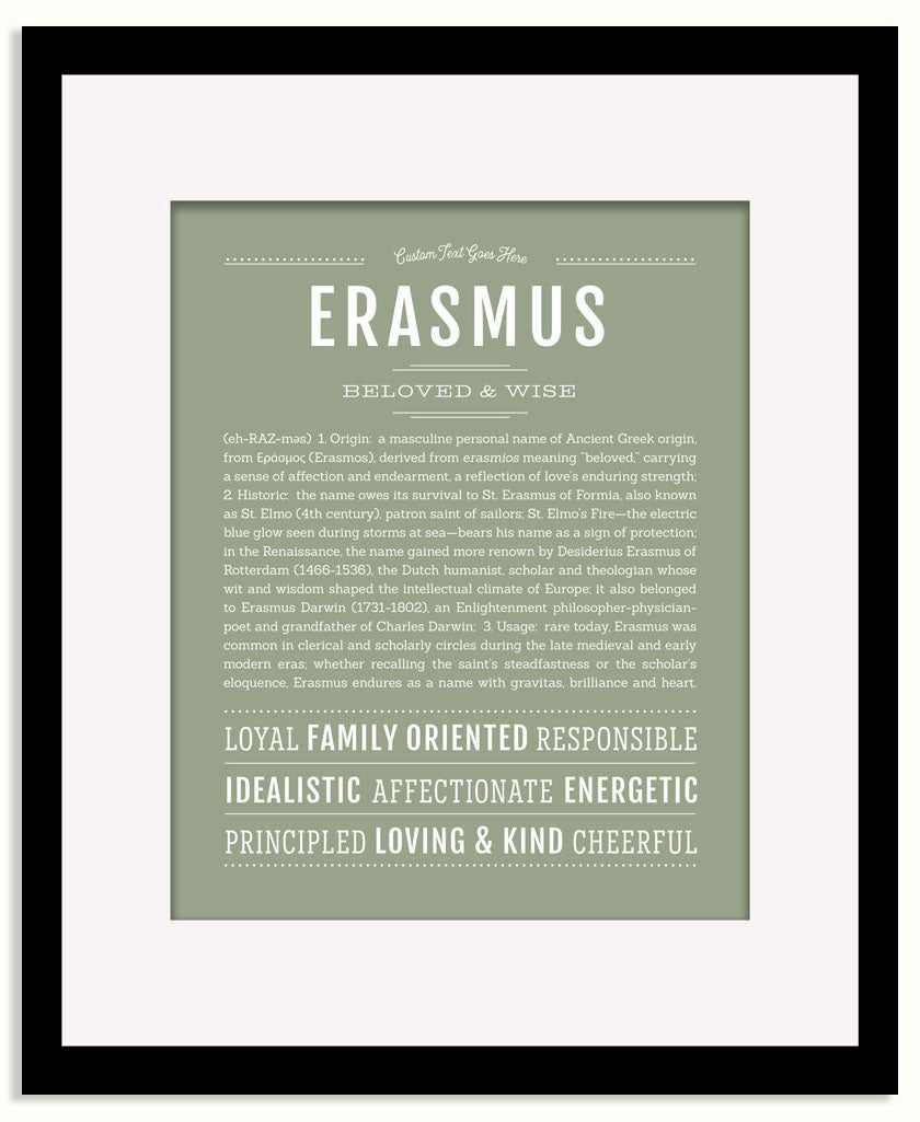 Frame Options | Sage | Black Frame, Matted