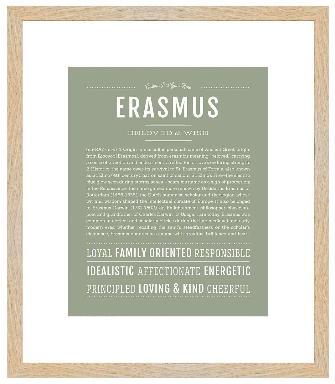 Frame Options | Sage | Maple Frame, Matted