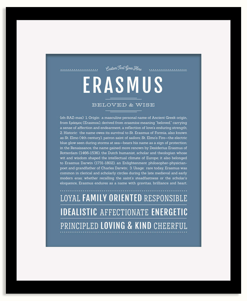 Frame Options | Steele Blue | Black Frame, Matted