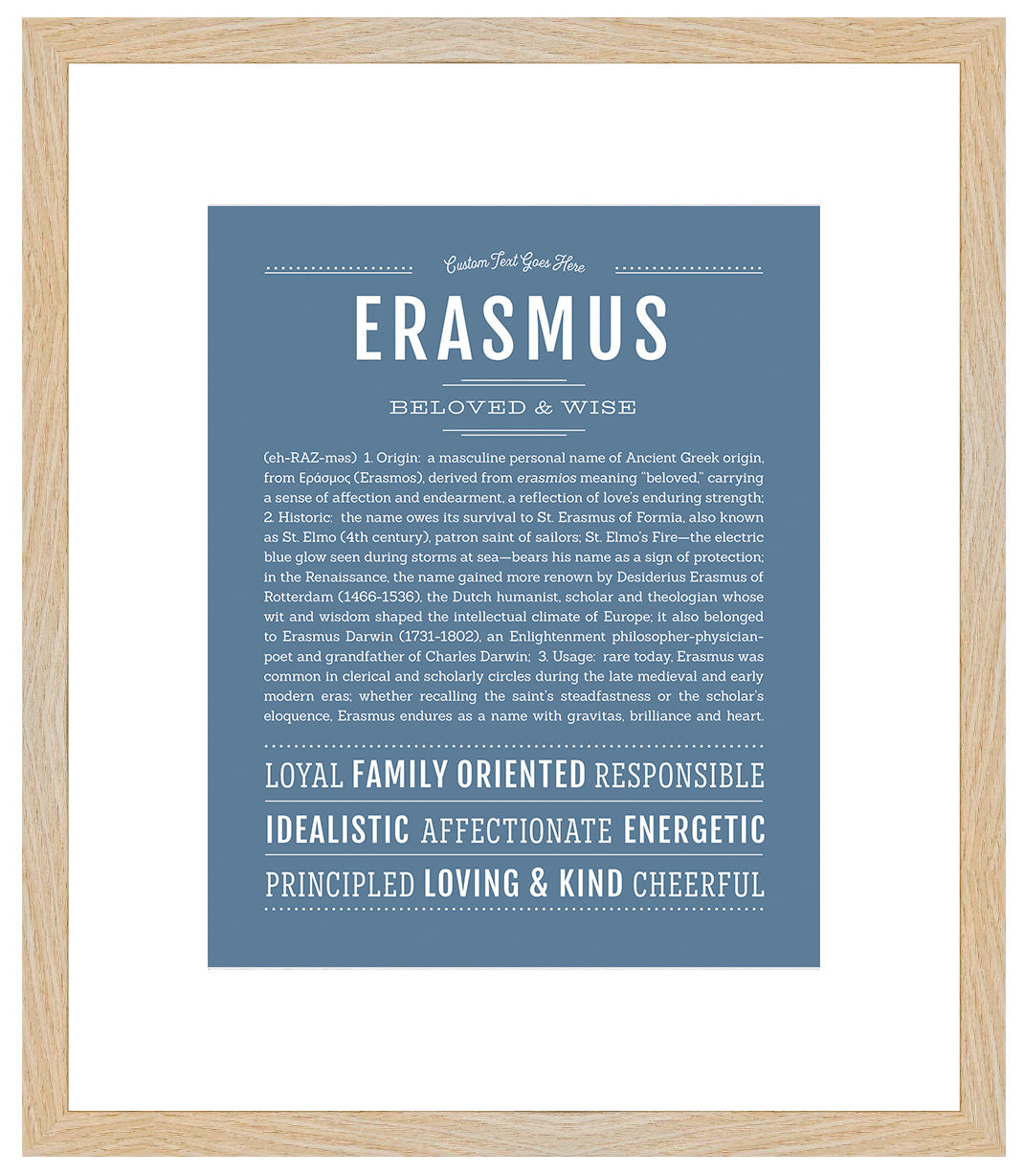 Frame Options | Steele Blue | Maple Frame, Matted