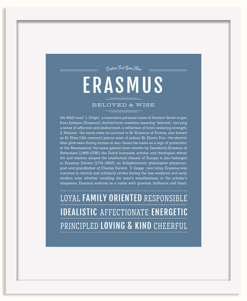 Frame Options | Steele Blue | White Frame, Matted