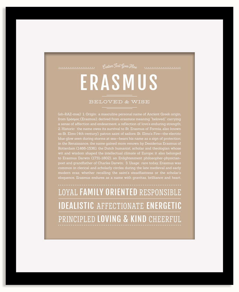 Frame Options | Tan | Black Frame, Matted