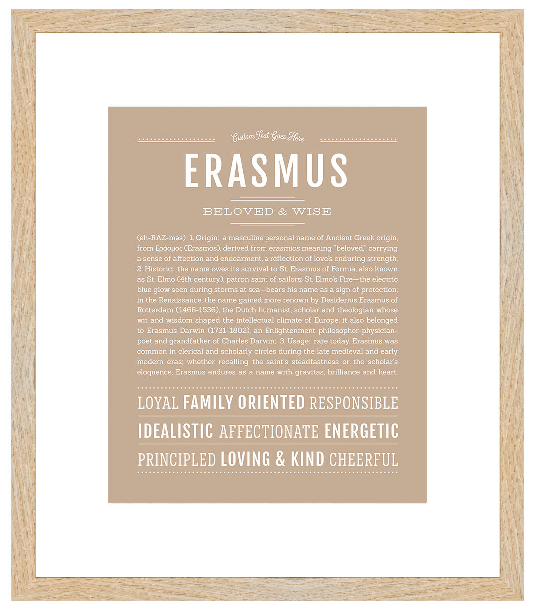 Frame Options | Tan | Maple Frame, Matted