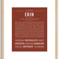 Erin (female) | Name Art Print