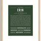 Erin (female) | Name Art Print