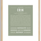 Erin (female) | Name Art Print