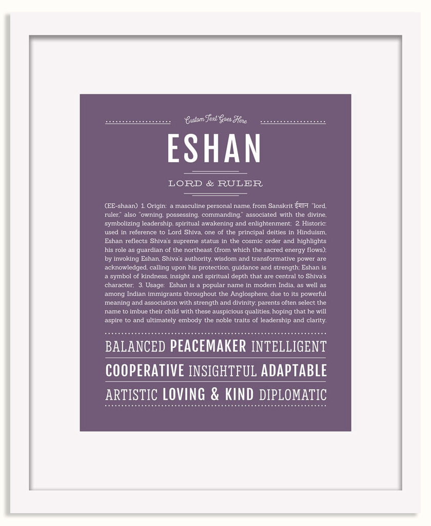 Frame Options | Deep Purple | White Frame, Matted