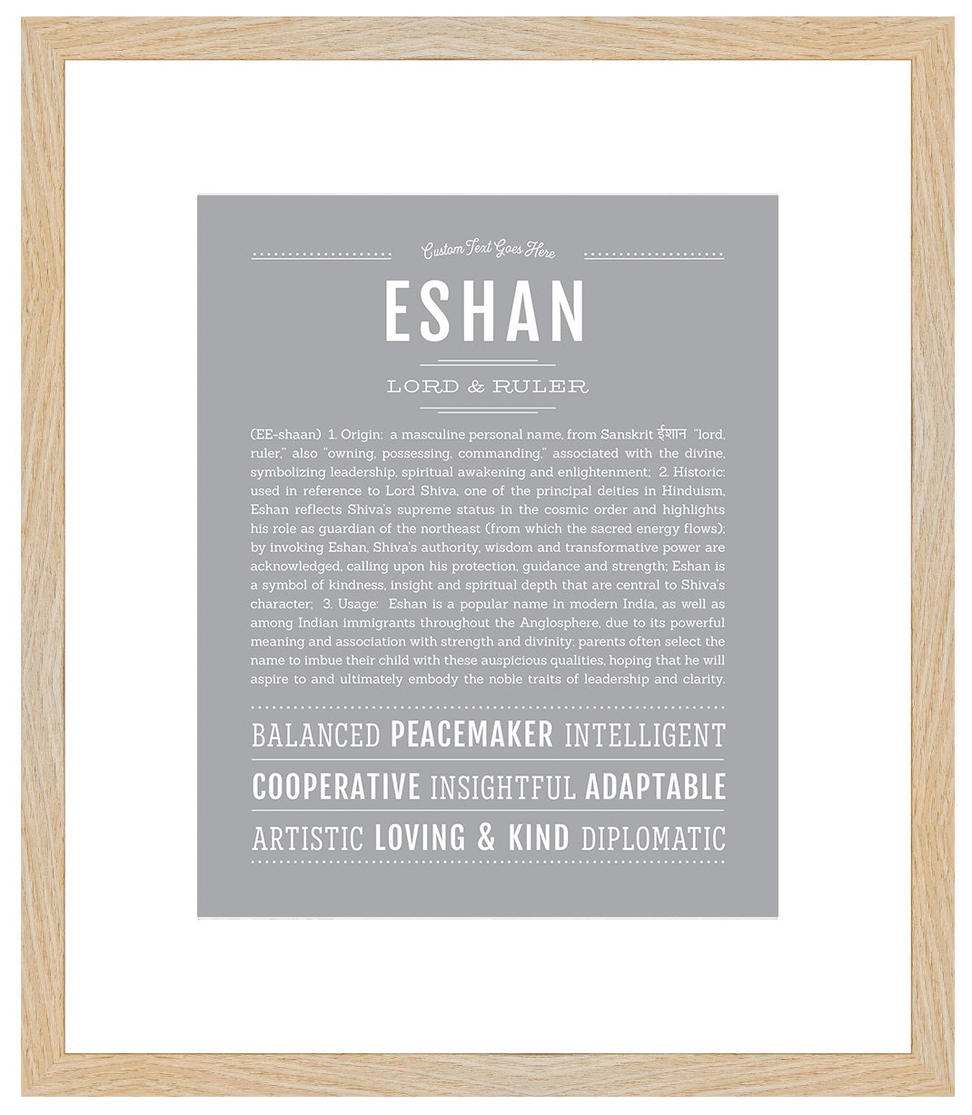 Frame Options | Light Gray | Maple Frame, Matted