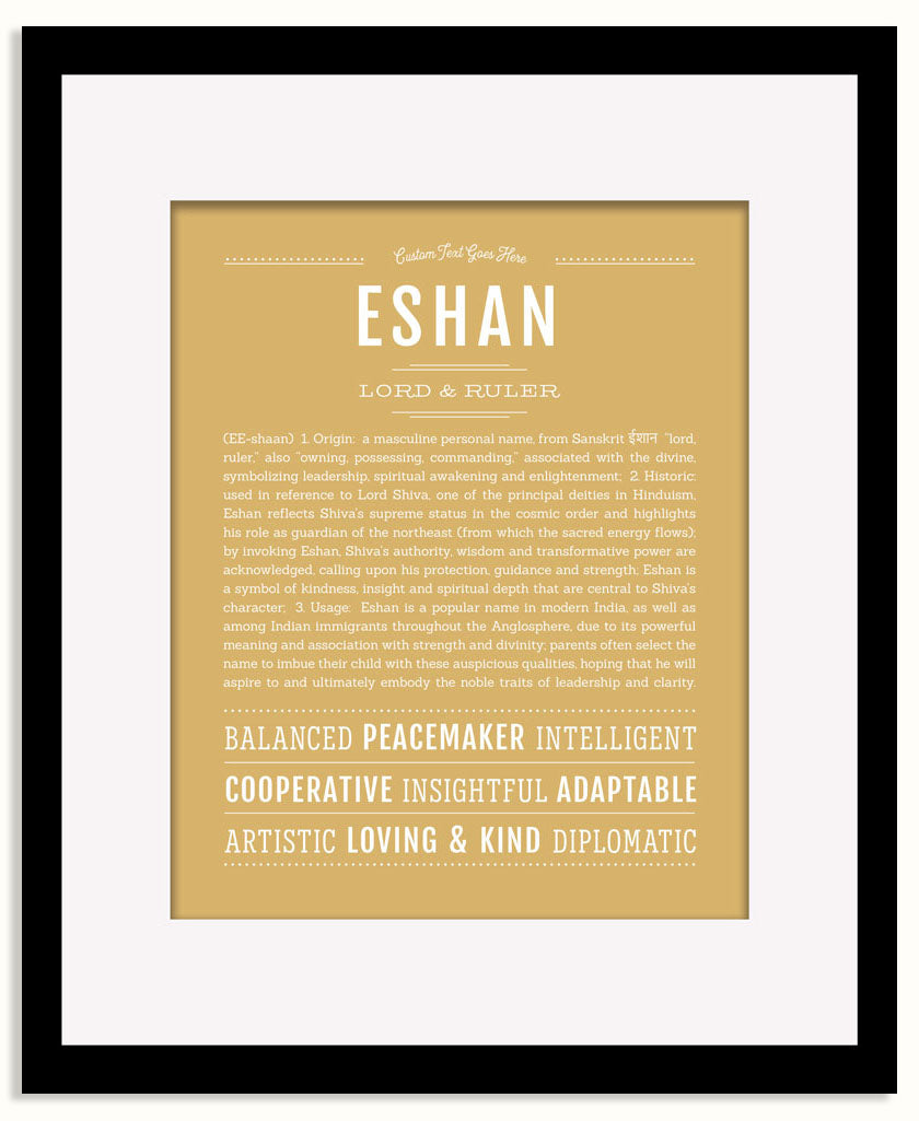 Frame Options | Matte Gold | Black Frame, Matted