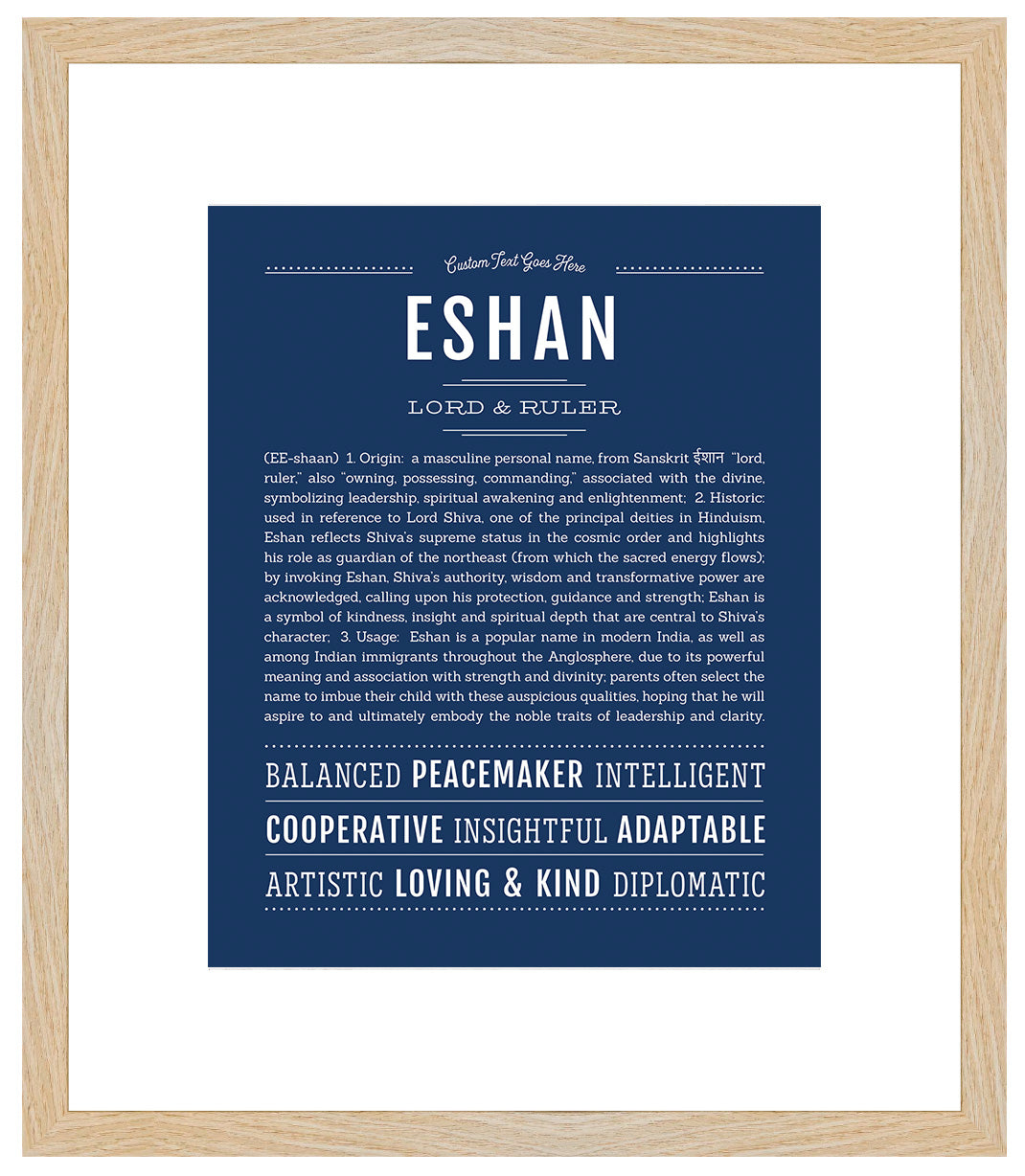 Frame Options | Midnight Blue | Maple Frame, Matted