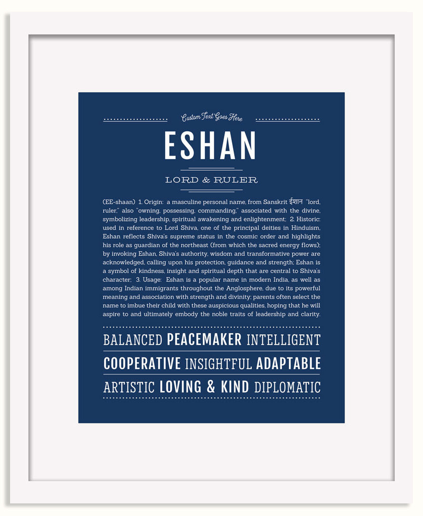 Frame Options | Midnight Blue | White Frame, Matted