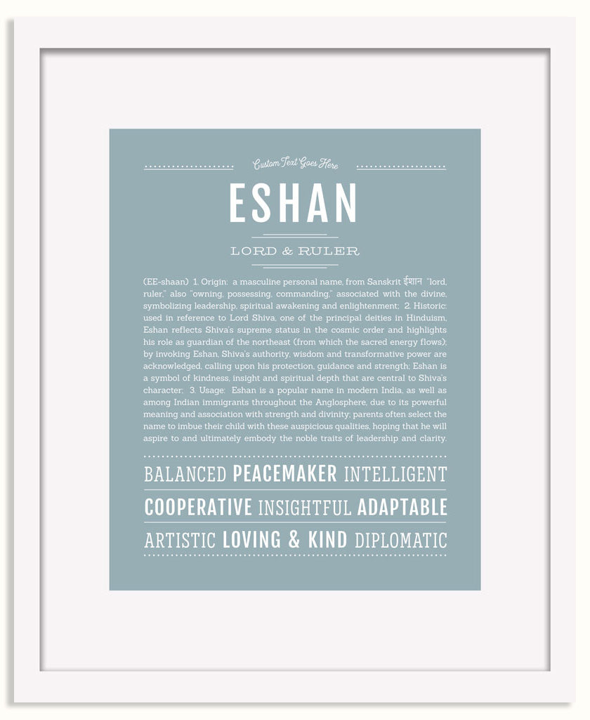 Frame Options | Powder Blue | White Frame, Matted