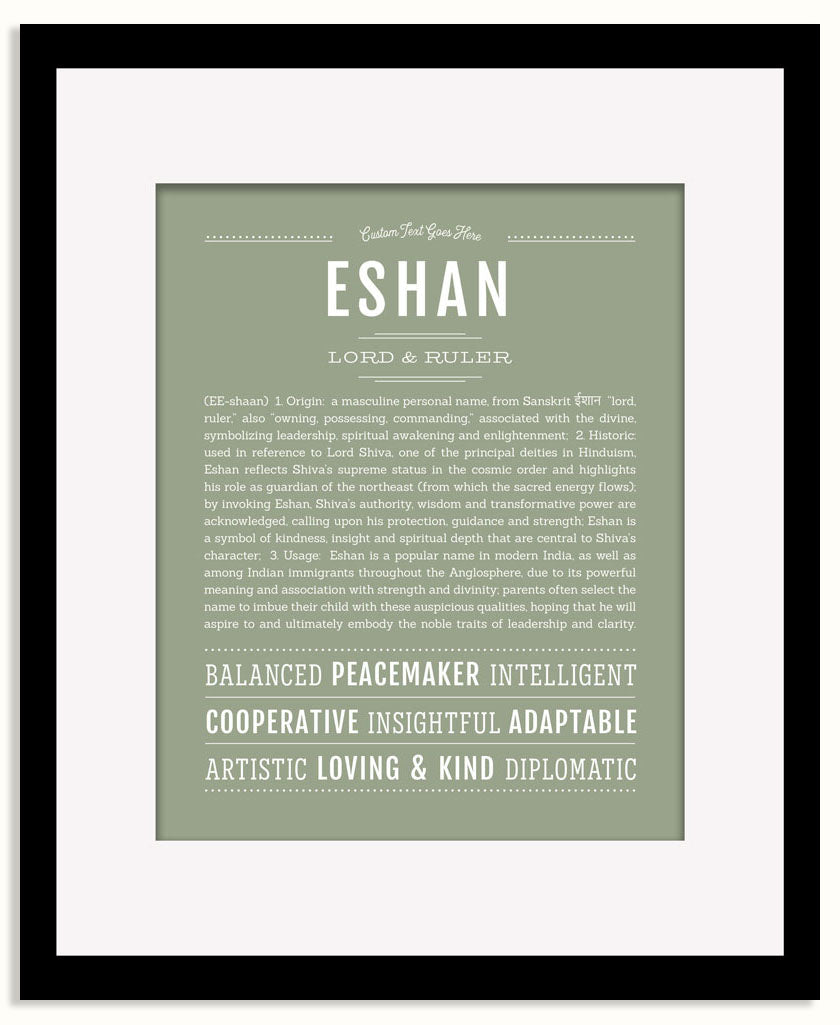Frame Options | Sage | Black Frame, Matted