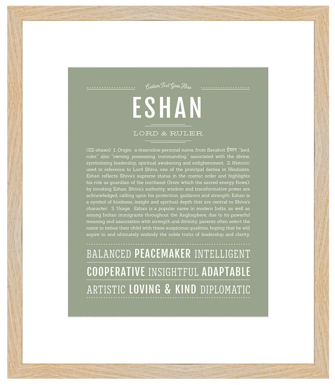 Frame Options | Sage | Maple Frame, Matted