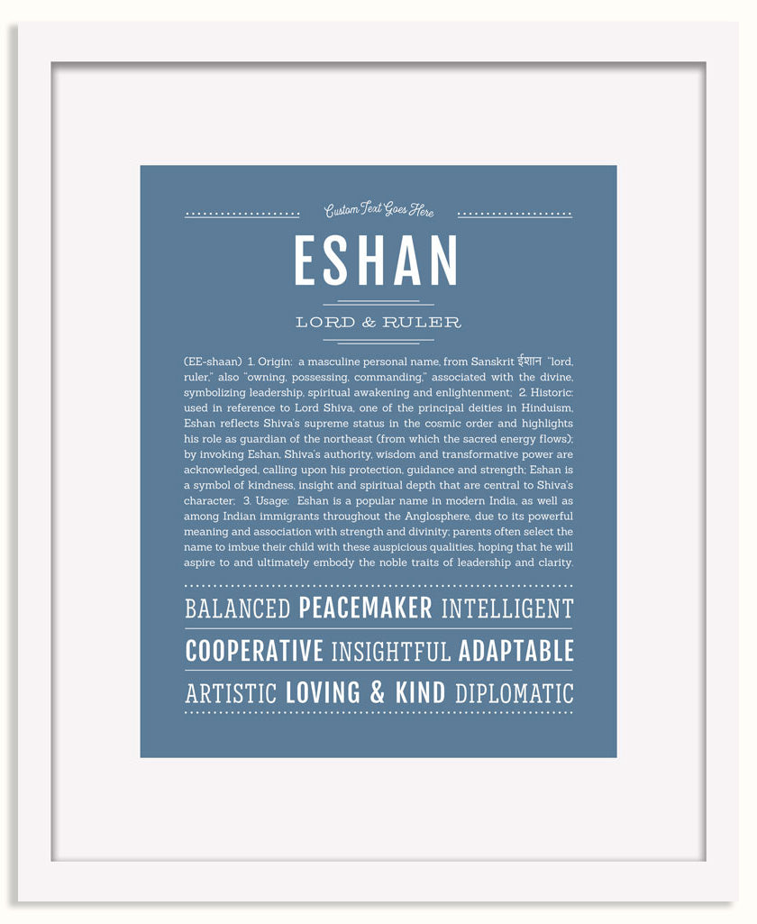Frame Options | Steele Blue | White Frame, Matted