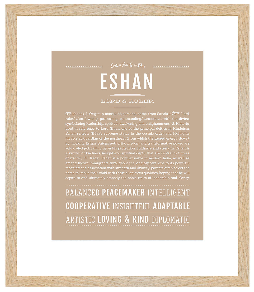 Frame Options | Tan | Maple Frame, Matted