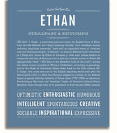 Ethan Ethan Personalized Name Meaning Art Prints – Name Stories
