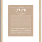 Evalyn | Name Art Print