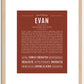 Evan (female) | Name Art Print