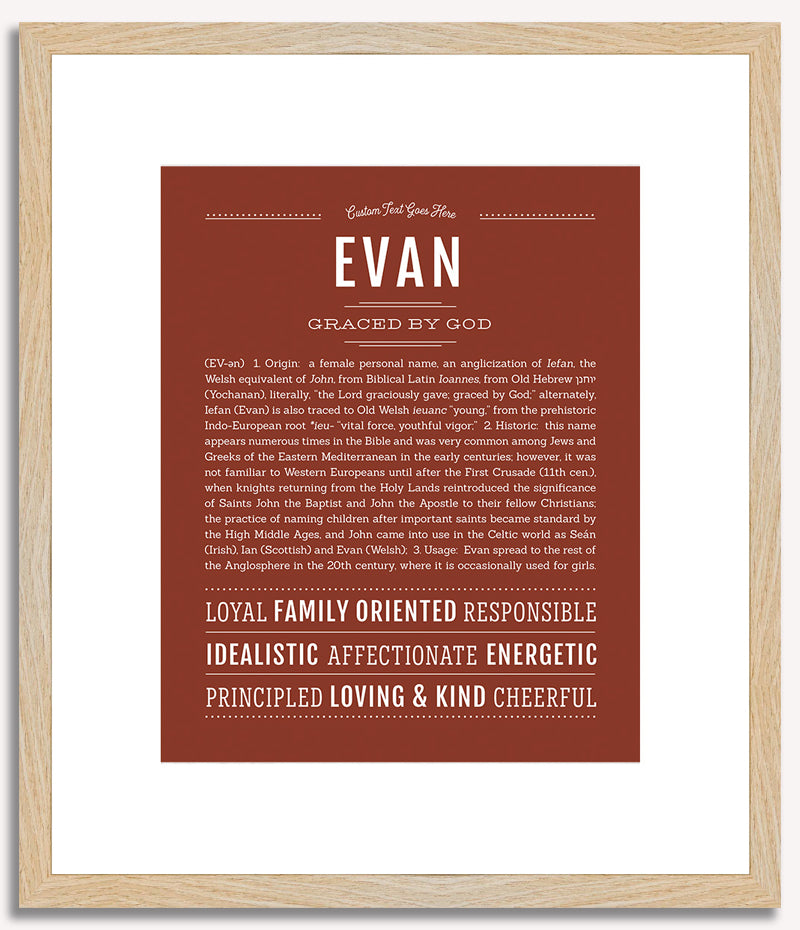 Evan (female) | Name Art Print