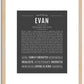 Evan (female) | Name Art Print