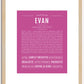 Evan (female) | Name Art Print