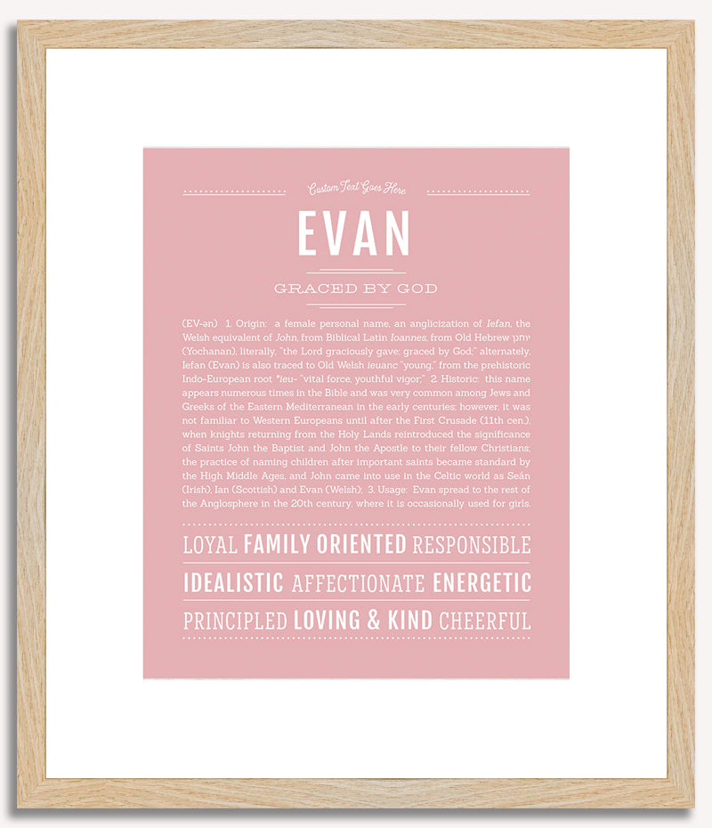 Evan (female) | Name Art Print