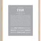 Evan (female) | Name Art Print