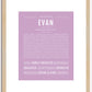 Evan (female) | Name Art Print