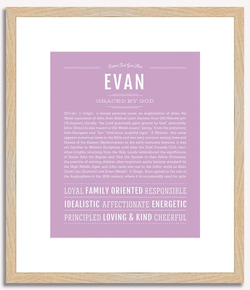 Evan (female) | Name Art Print