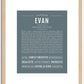 Evan (female) | Name Art Print