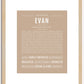 Evan (female) | Name Art Print