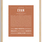 Evan (female) | Name Art Print