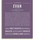 Evan (male) | Name Art Print – Name Stories