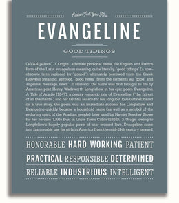 Evangeline | Name Art Print – Name Stories