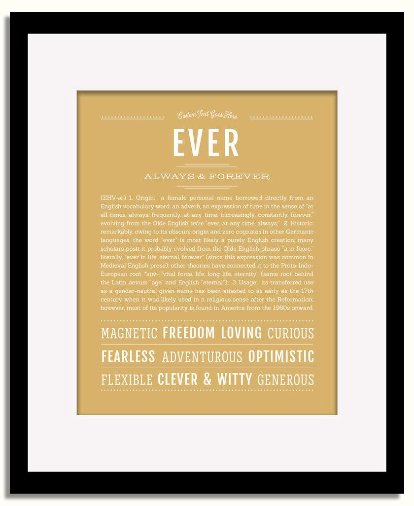 Frame Options | Matte Gold | Black Frame, Matted