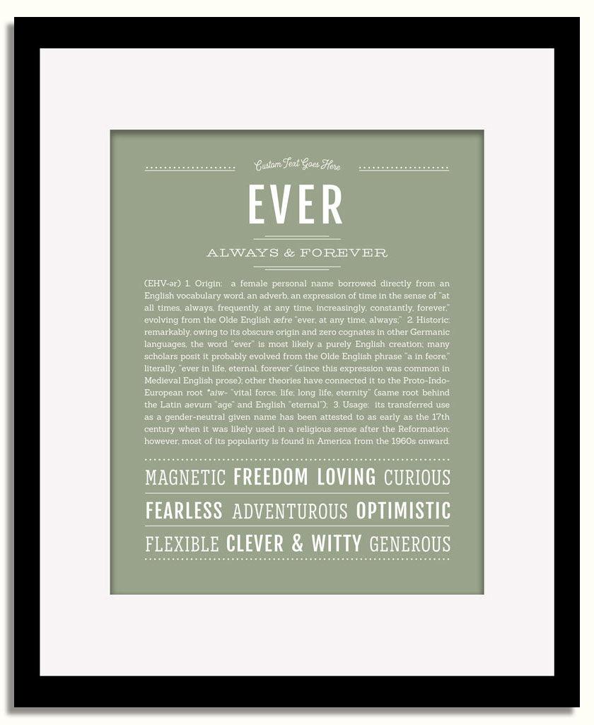 Frame Options | Sage | Black Frame, Matted