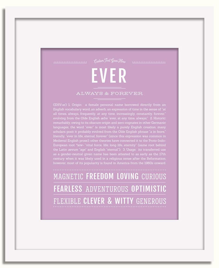 Frame Options | Lilac | White Frame, Matted