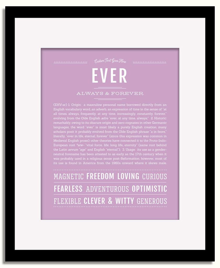 Frame Options | Lilac | Black Frame, Matted