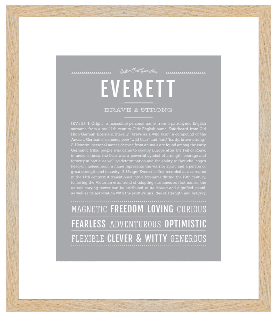 Frame Options | Light Gray | Maple Frame, Matted