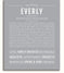 Everly Personalized Name Meaning Art Prints – Name Stories