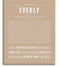 Everly Personalized Name Meaning Art Prints – Name Stories