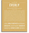 Everly Personalized Name Meaning Art Prints – Name Stories