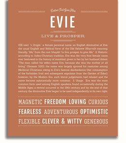 Evie | Name Art Print – Name Stories