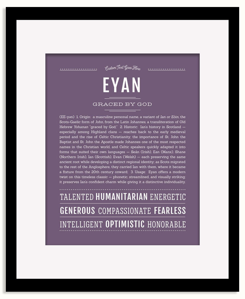 Frame Options | Deep Purple | Black Frame, Matted