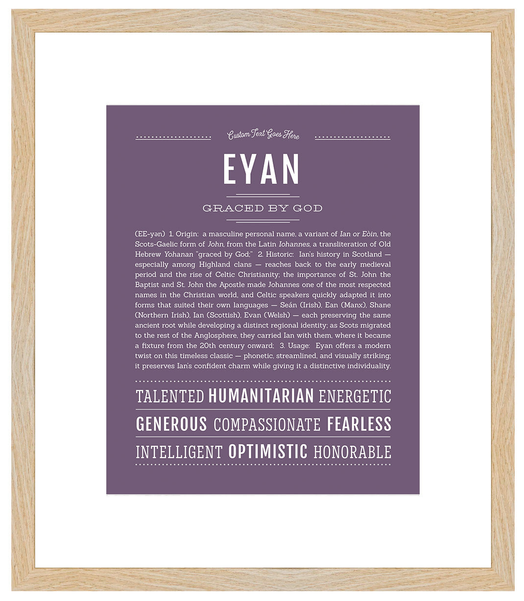 Frame Options | Deep Purple | Maple Frame, Matted