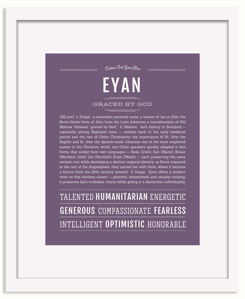 Frame Options | Deep Purple | White Frame, Matted