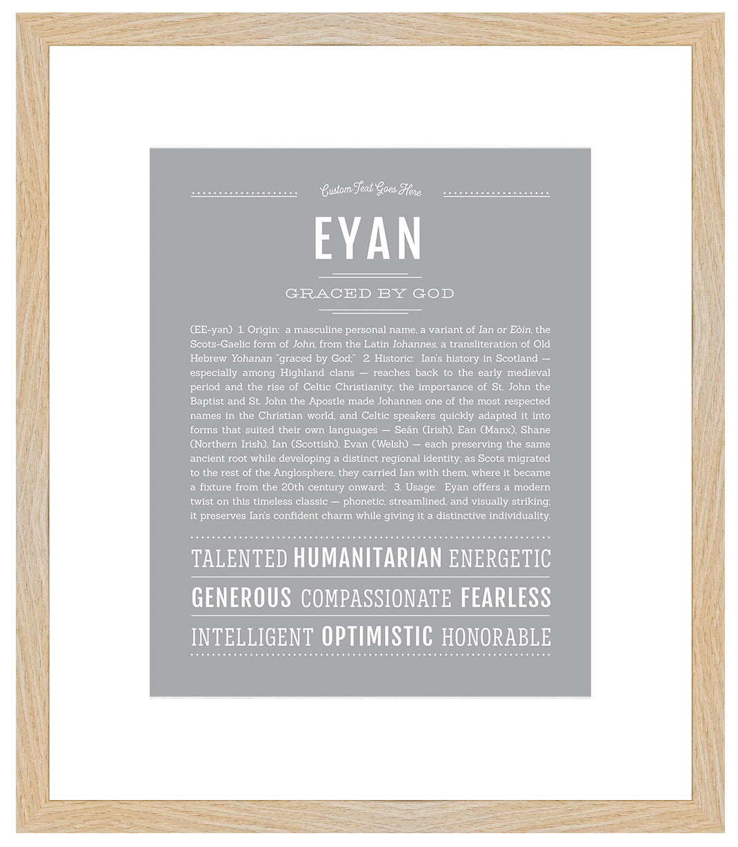 Frame Options | Light Gray | Maple Frame, Matted