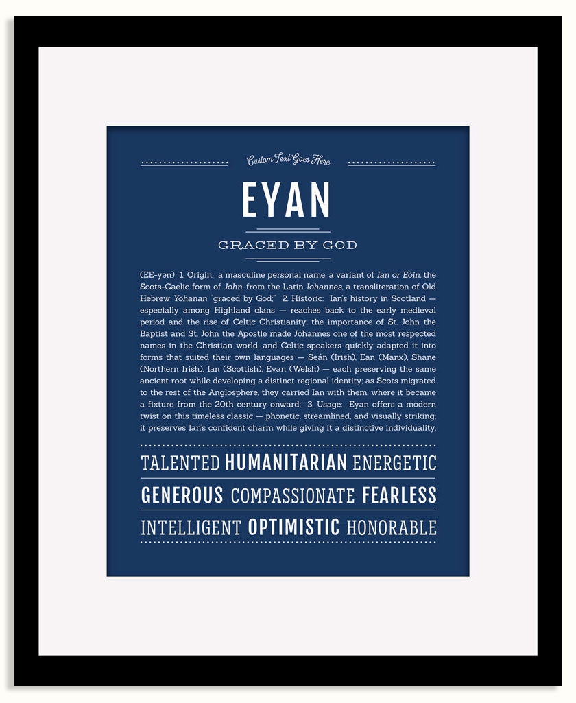 Frame Options | Midnight Blue | Black Frame, Matted